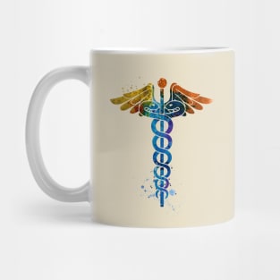 Caduceus Medical Symbol Watercolor Art Mug